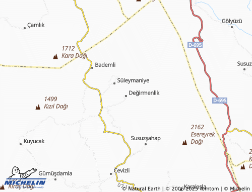 MICHELIN Değirmenlik map - ViaMichelin