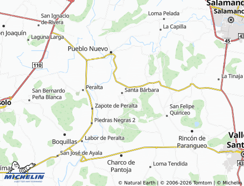 MICHELIN Santa Bárbara map - ViaMichelin
