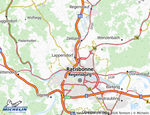 Mapa MICHELIN Lappersdorf - ViaMichelin