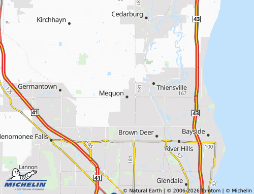 Carte MICHELIN Mequon - ViaMichelin