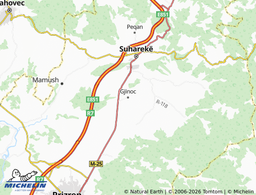 Carte MICHELIN Gjinoc - ViaMichelin