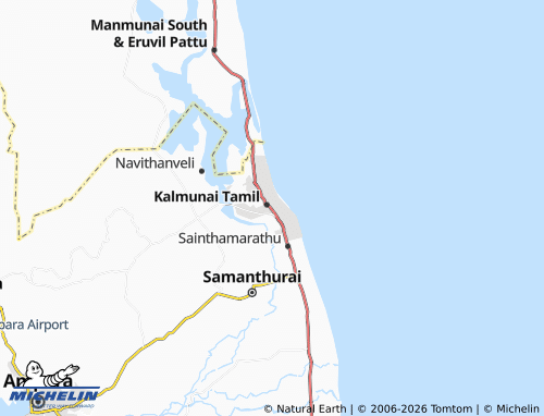 MICHELIN Kalmunai 01B map - ViaMichelin
