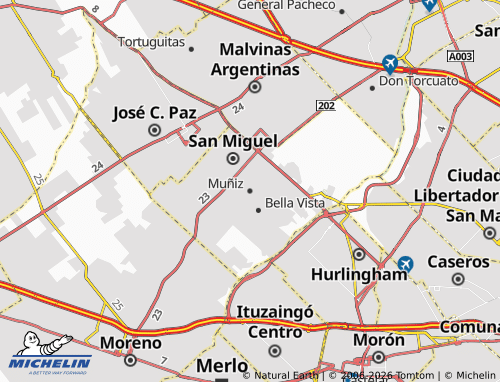 MICHELIN Muñiz map - ViaMichelin