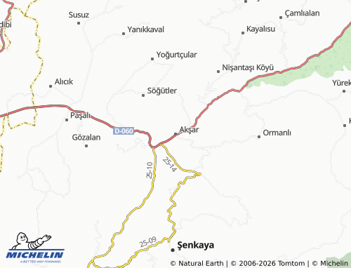 MICHELIN Akşar map - ViaMichelin