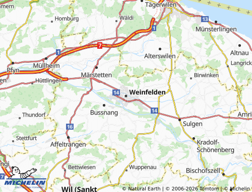 MICHELIN-Landkarte Weinfelden - ViaMichelin