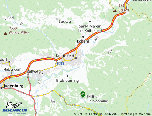 MICHELIN Knittelfeld map - ViaMichelin