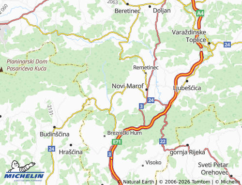 MICHELIN-Landkarte Topličica - ViaMichelin