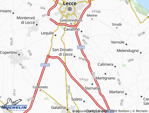 MICHELIN San Donato di Lecce map - ViaMichelin