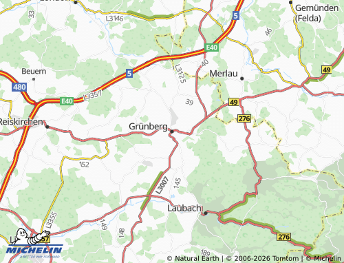 MICHELIN Grünberg map - ViaMichelin