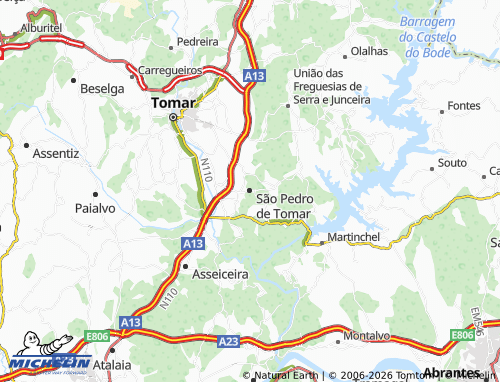 MICHELIN São Pedro de Tomar map - ViaMichelin