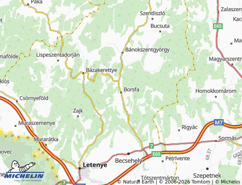 Mapa MICHELIN Borsfa - ViaMichelin