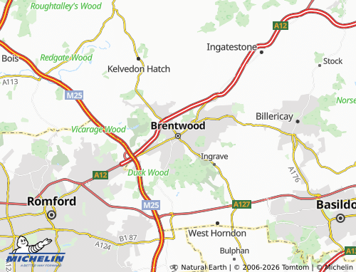 MICHELIN Brentwood map - ViaMichelin