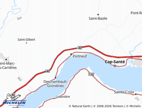 Kaart MICHELIN Portneuf - ViaMichelin