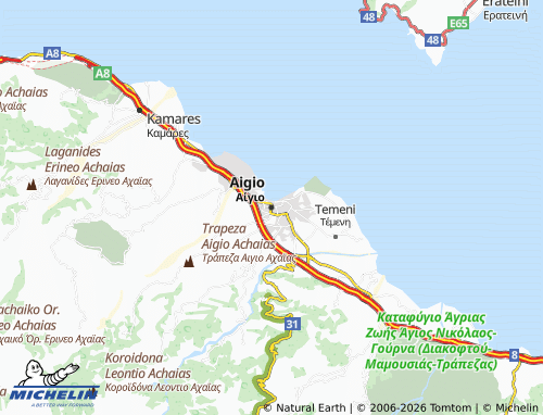 MICHELIN Aigio map - ViaMichelin