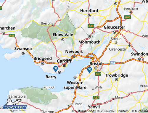 Mappa MICHELIN Newport - ViaMichelin