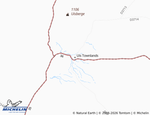 MICHELIN Uis Townlands map - ViaMichelin