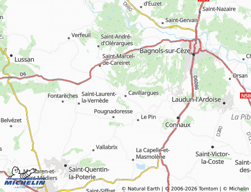 MICHELIN Cavillargues map - ViaMichelin