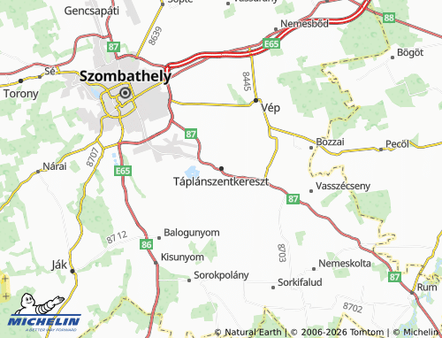 MICHELIN Táplánszentkereszt map - ViaMichelin
