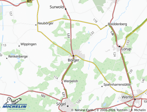 MICHELIN Börger map - ViaMichelin