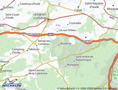 Mappa MICHELIN Boutenac - ViaMichelin