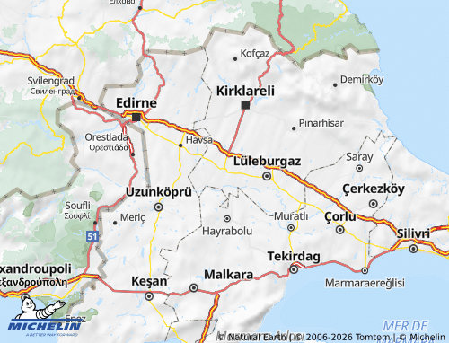 MICHELIN Babaeski map - ViaMichelin