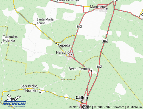 MICHELIN Halachó map - ViaMichelin