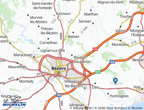 Mappa MICHELIN Boujan-sur-Libron - ViaMichelin