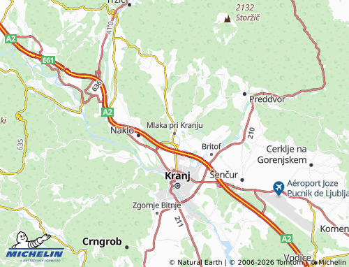 Mapa MICHELIN Mlaka pri Kranju - ViaMichelin