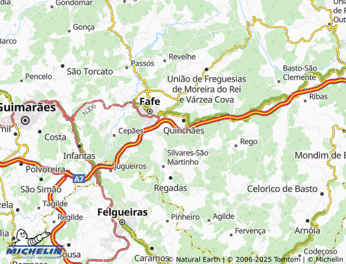 Carte MICHELIN Outeiro de Quinchães - ViaMichelin