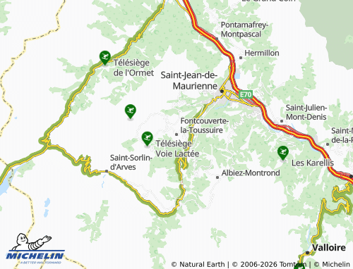 MICHELIN Fontcouverte-la-Toussuire map - ViaMichelin