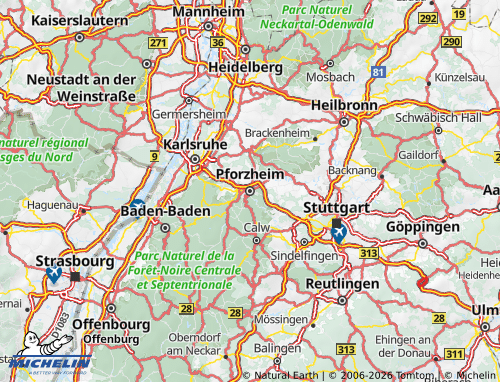 Mapa MICHELIN Pforzheim - ViaMichelin