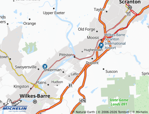 Carte MICHELIN Pittston - ViaMichelin