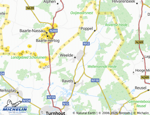 MICHELIN Weelde map - ViaMichelin