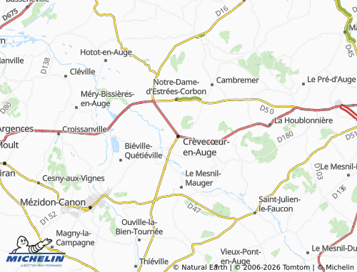 Carte MICHELIN Crèvecœur-en-Auge - ViaMichelin