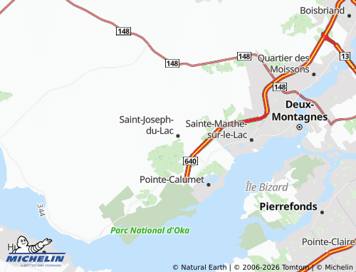 Mapa MICHELIN Saint-Joseph-du-Lac - ViaMichelin