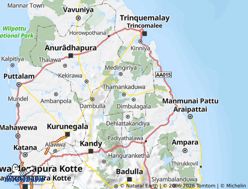 MICHELIN Polonnaruwa map - ViaMichelin