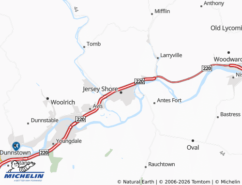 Carte MICHELIN Jersey Shore - ViaMichelin