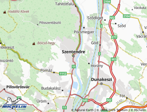 MICHELIN Szentendre map - ViaMichelin