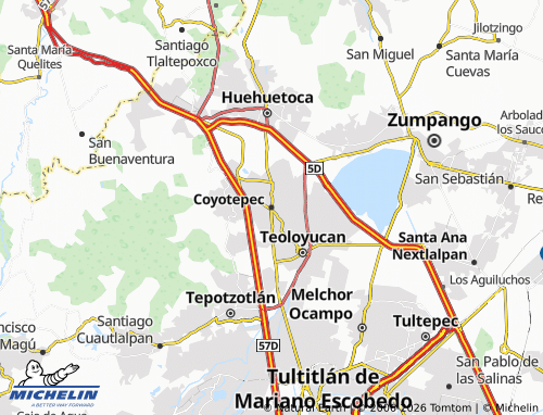 MICHELIN-Landkarte Coyotepec - ViaMichelin