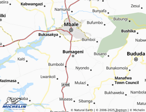 MICHELIN Bumageni map - ViaMichelin