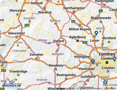 Carte MICHELIN Oxfordshire - ViaMichelin