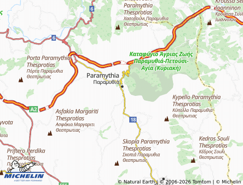 Carte MICHELIN Agios Georgios Paramythia - ViaMichelin