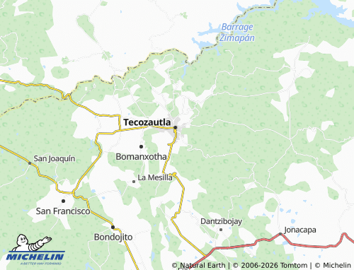 MICHELIN Hidalgo Sur map - ViaMichelin