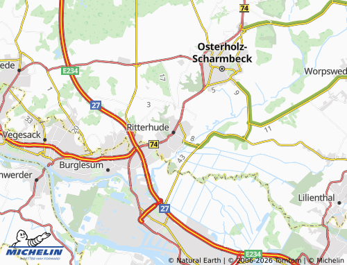 MICHELIN Ritterhude map - ViaMichelin
