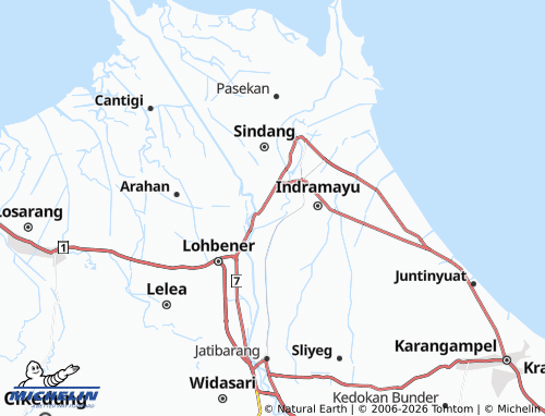 MICHELIN Panyindangan Wetan map - ViaMichelin