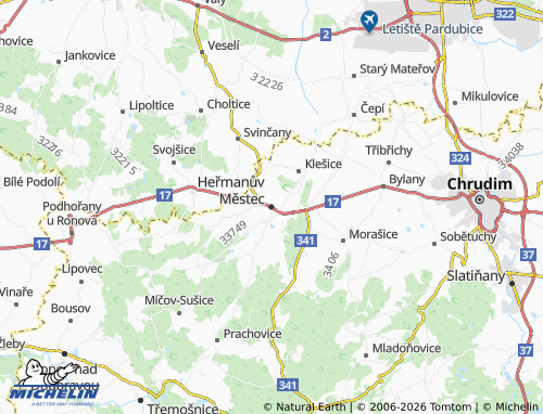 MICHELIN Heřmanův Městec map - ViaMichelin