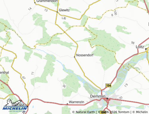 MICHELIN Nossendorf map - ViaMichelin