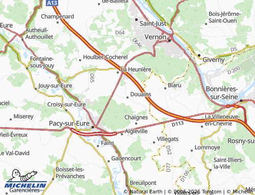 Mapa MICHELIN Douains - ViaMichelin