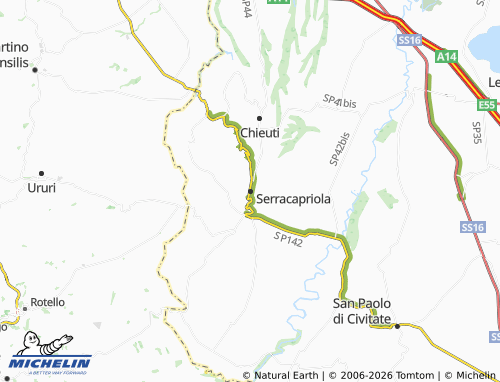Mappa MICHELIN Serracapriola - ViaMichelin