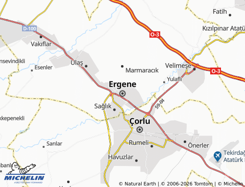 MICHELIN-Landkarte Ergene - ViaMichelin